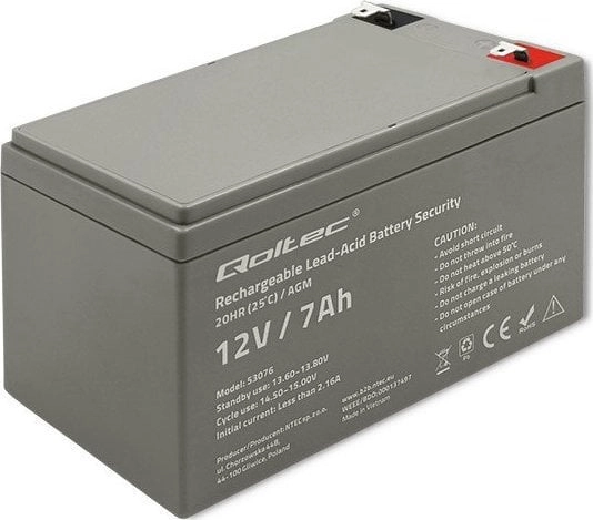 QOLTEC 53076 Akumulator AGM 12V 7Ah