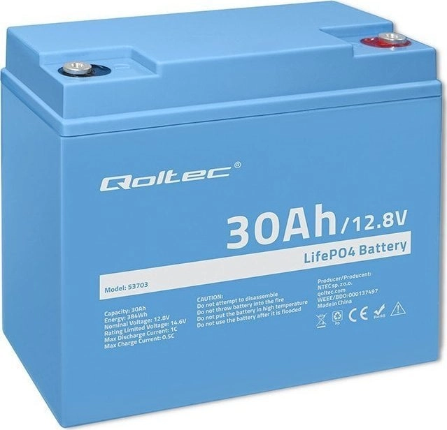 Qoltec Akumulator LiFePO4 Litowo-Żelazowo-Fosforanowy 12.8V