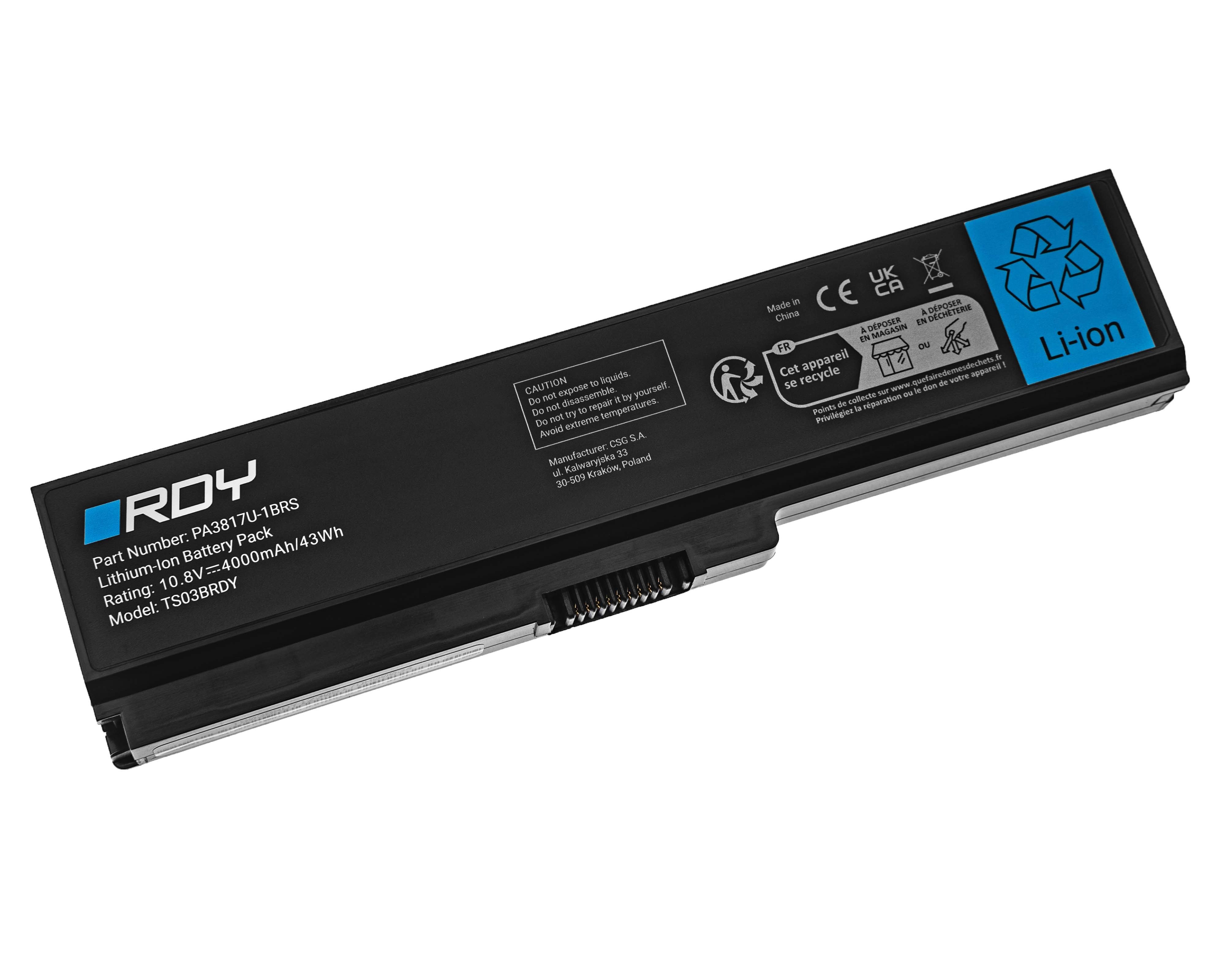 Battery RDY PA3817U-1BRS PA3818U-1BAS to Toshiba