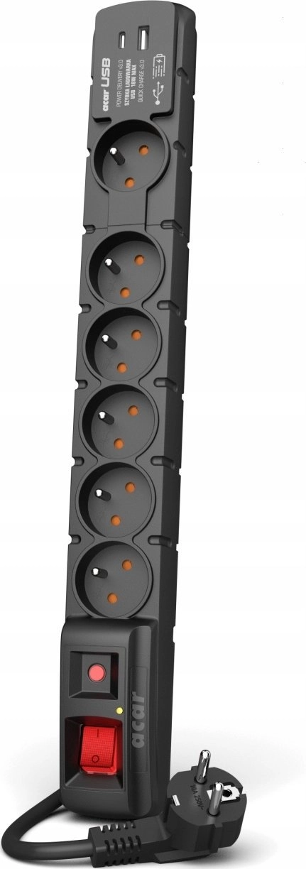 ACAR W2436 surge protector Black 6
