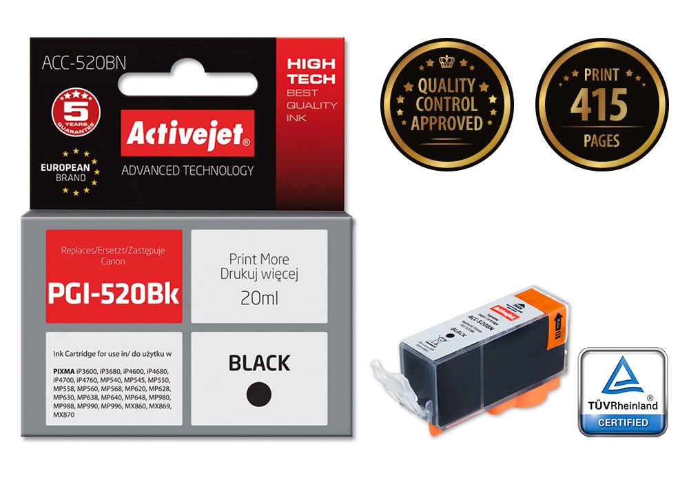 Activejet ACC-520BN ink (replacement for Canon