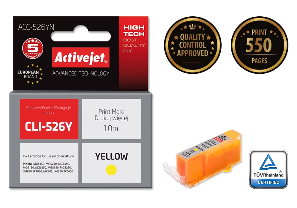 Activejet ACC-526YN ink (replacement for Canon