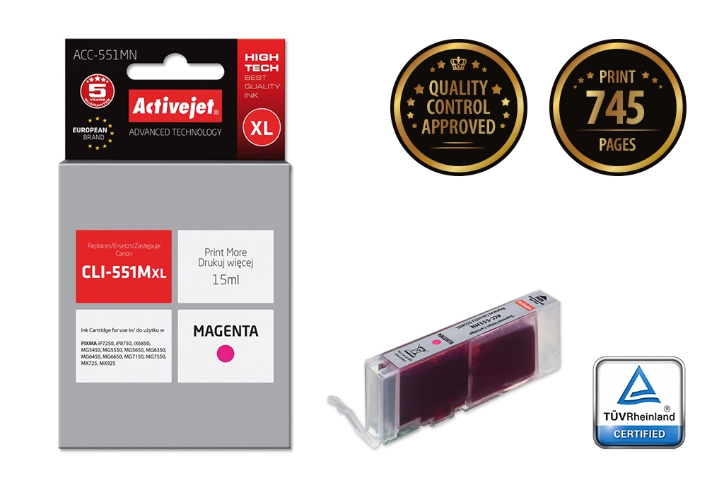 Activejet ACC-551MN ink (replacement for Canon