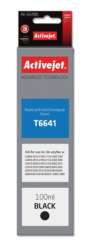 Activejet AE-664Bk ink (replacement for Epson