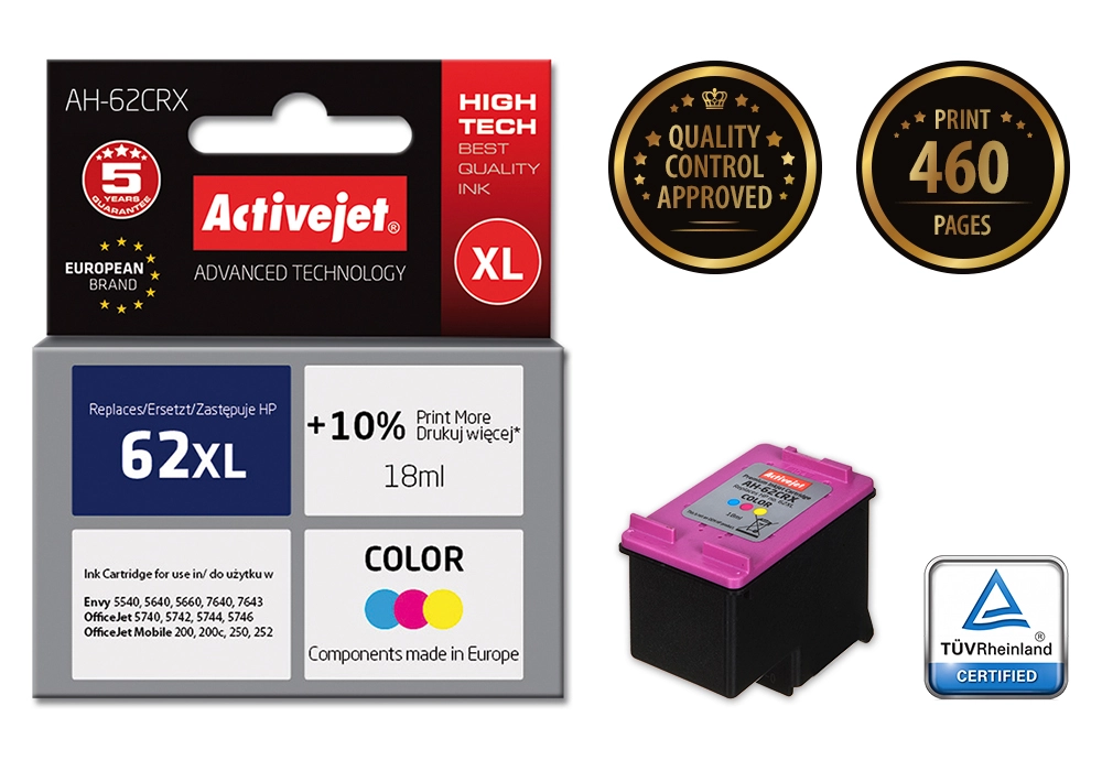 Activejet AH-62CRX ink (replacement for HP