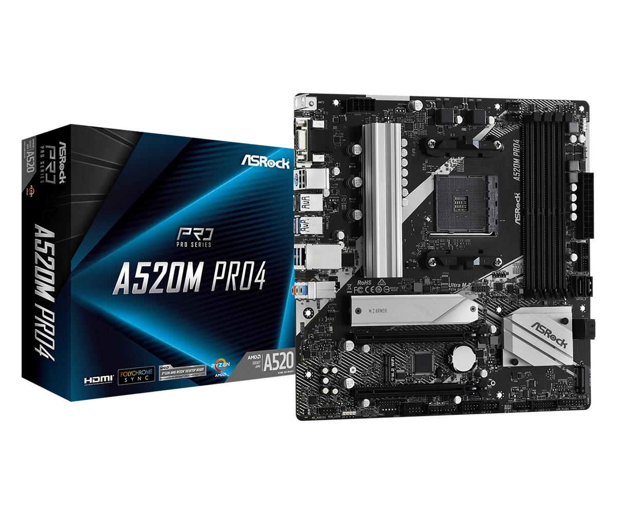 Asrock A520M Pro4 Socket AM4 micro