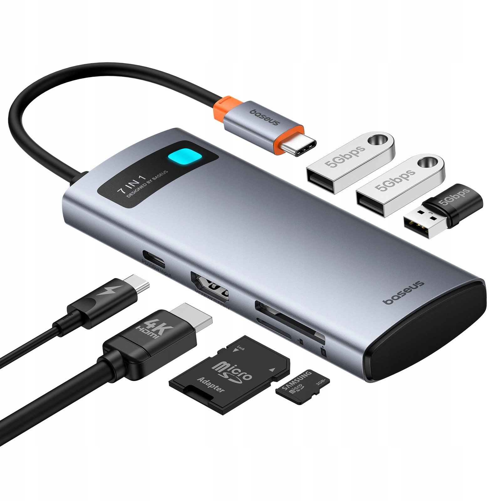 HUB USB Baseus Metal Gleam 1x