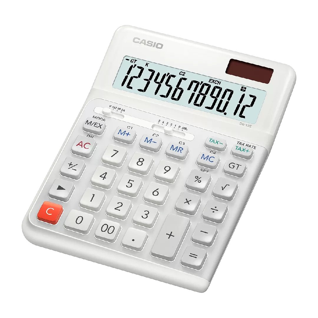 Casio DE-12E-WE calculator Desktop Basic White