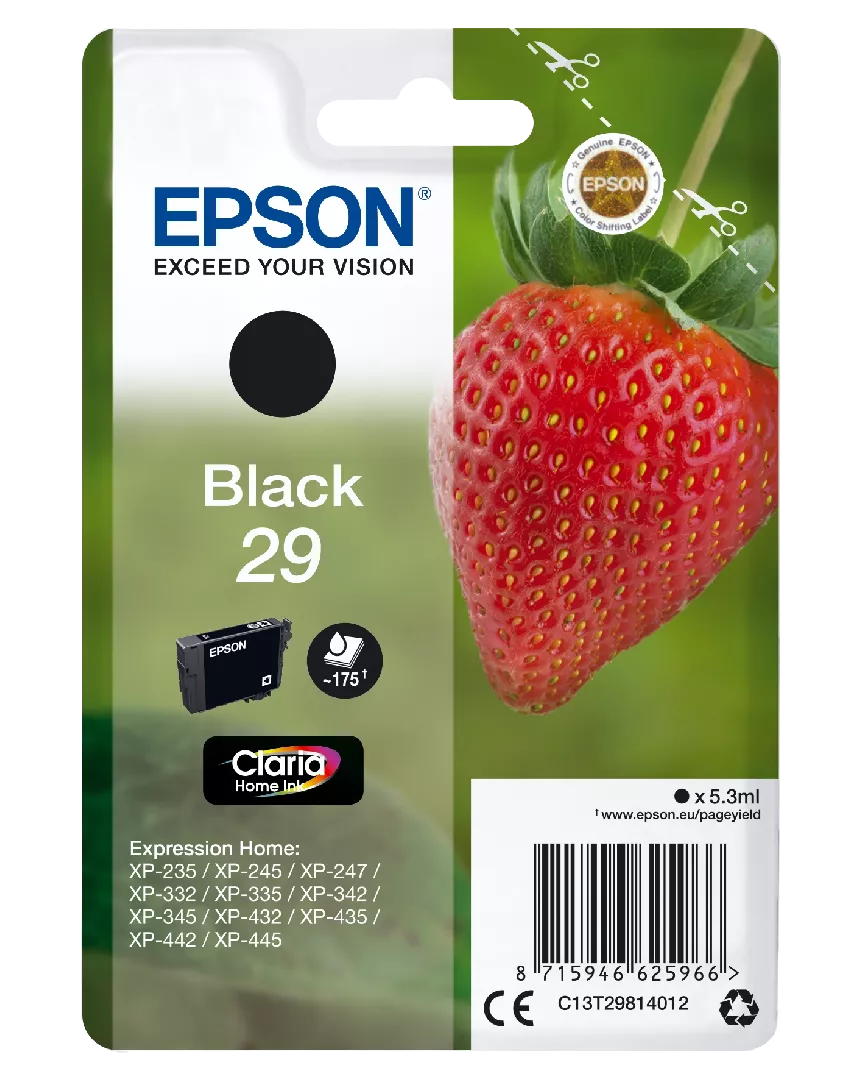 Epson Strawberry Singlepack Black 29 Claria