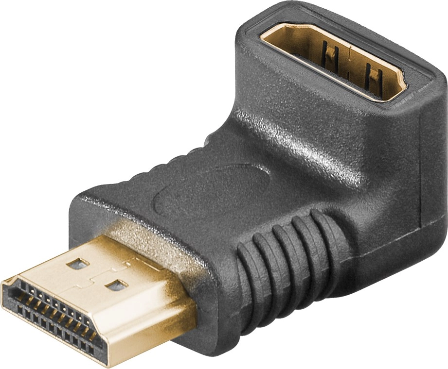 Goobay HDMI Angled Adapter  gold-plated  Black