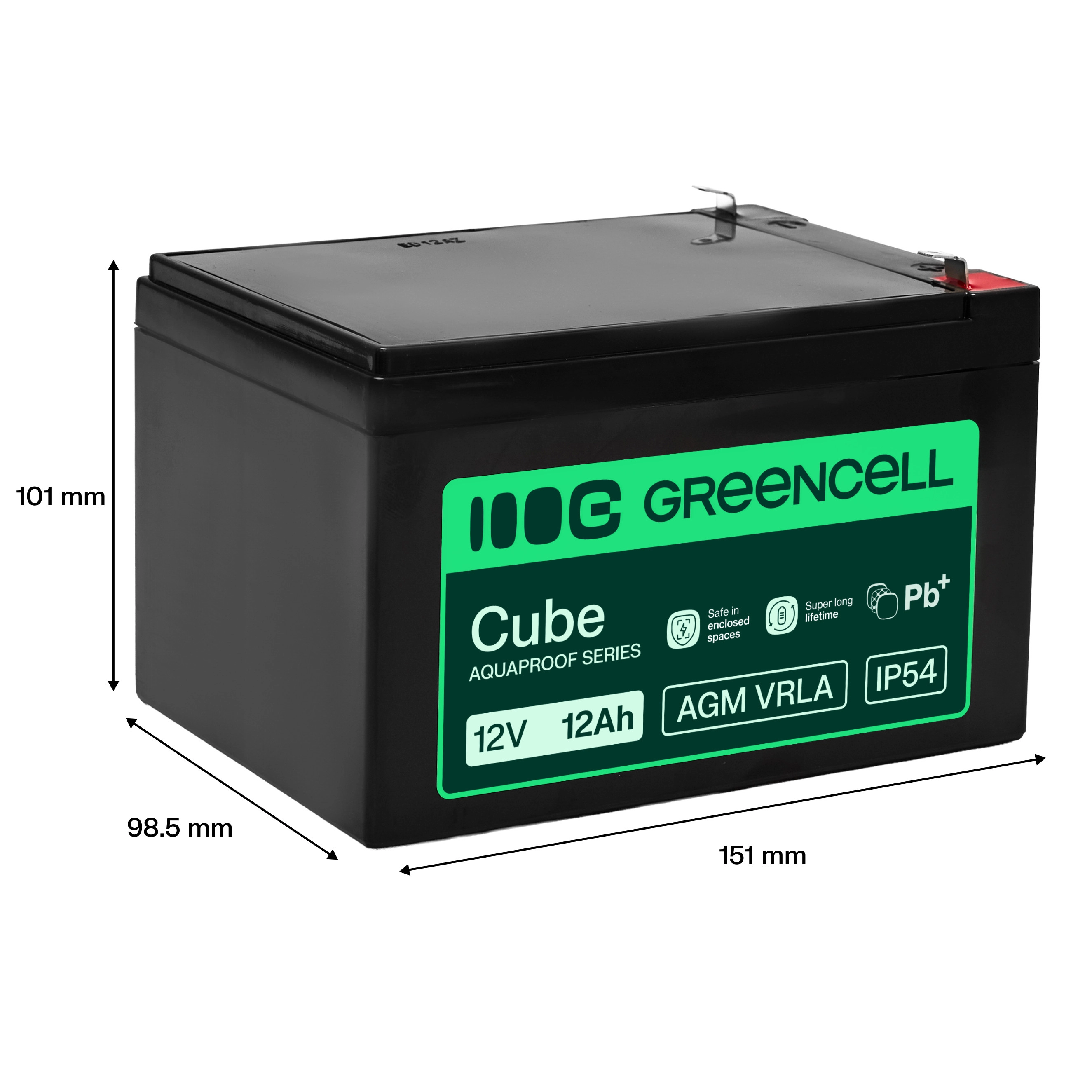 Greencell AGM VRLA 12V 12Ah maintenance-free