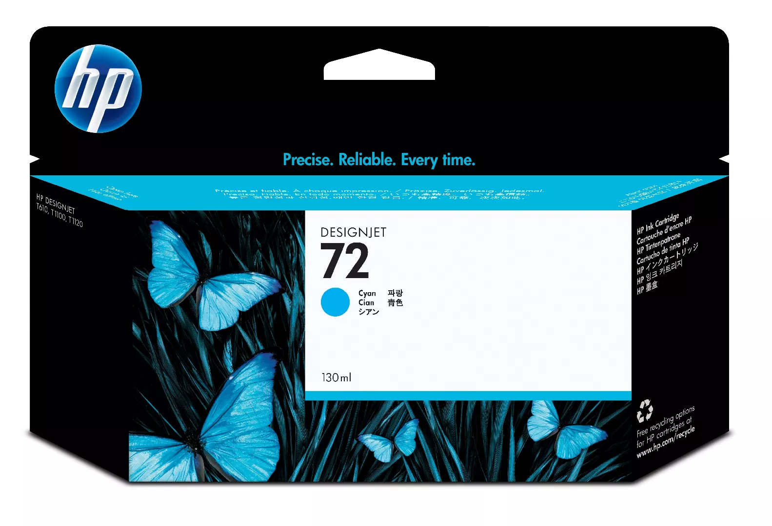 HP 72 130-ml Cyan DesignJet Ink