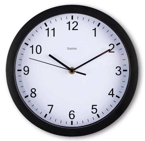 Hama Elba Quartz clock Round Black