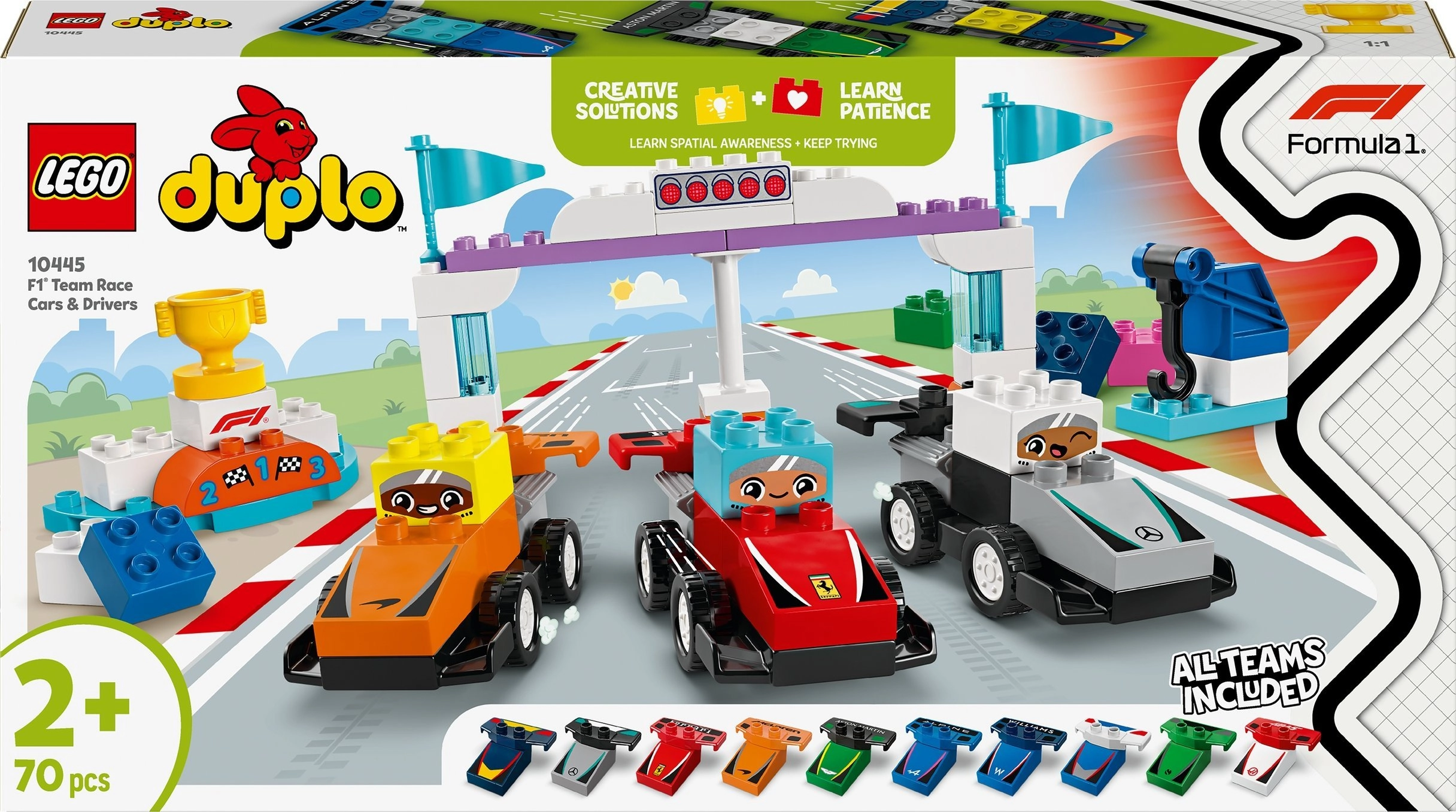 LEGO® DUPLO F1® komandos lenktyniniai automobiliai