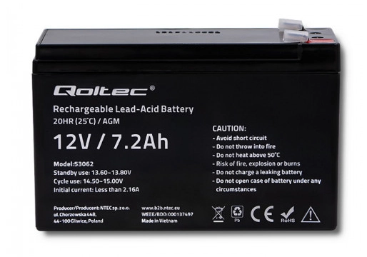 Qoltec 53062 UPS battery Sealed Lead