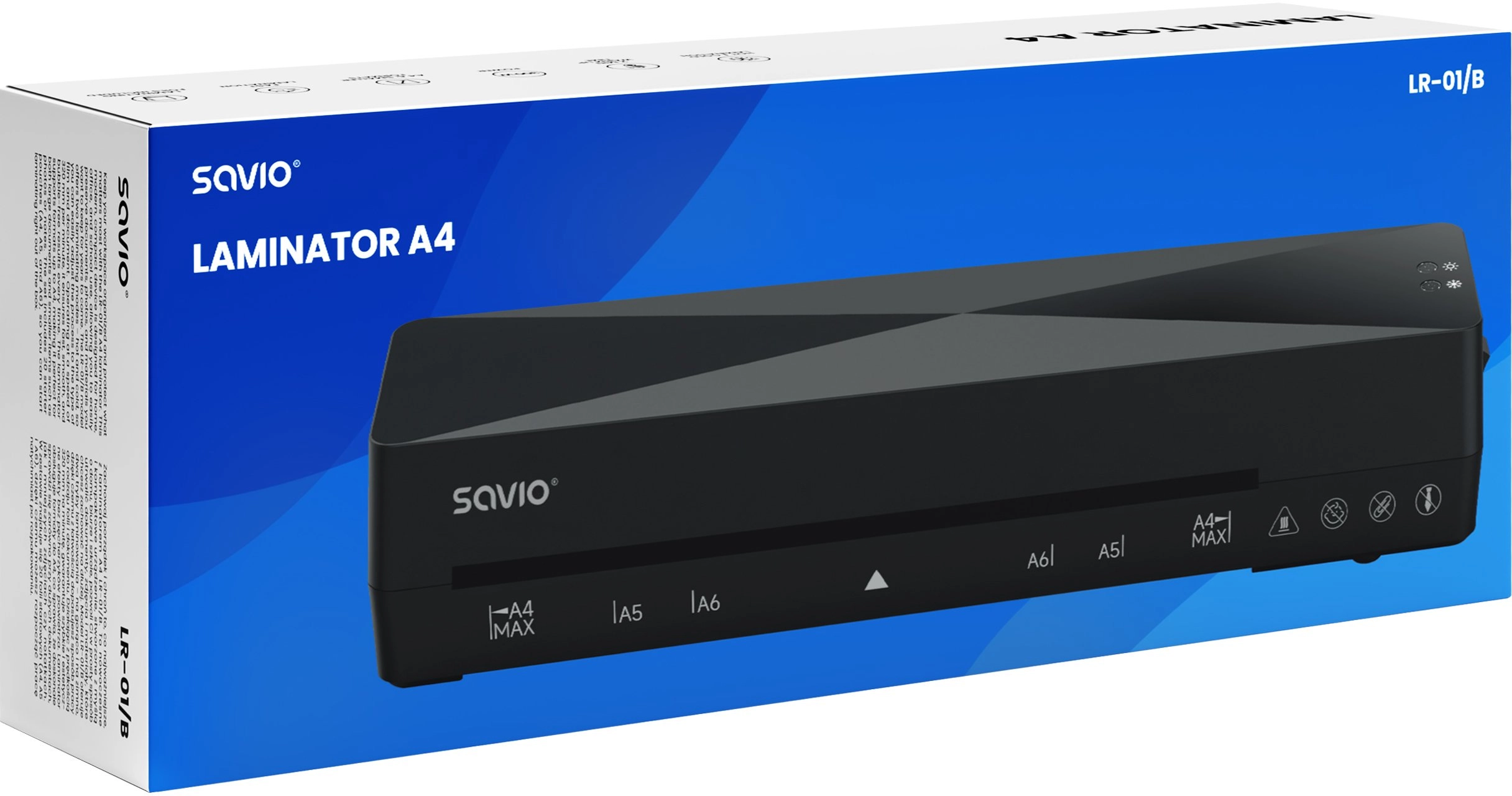 SAVIO LR-01/B Laminator A4  czarny SAVLR-01/B